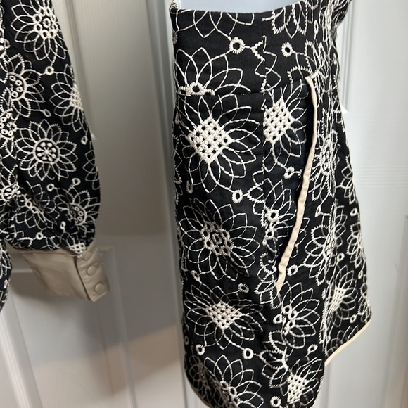 Rock Lola Black White Eyelet Button Up Shirt & Shorts M/L READ - Picture 7 of 9